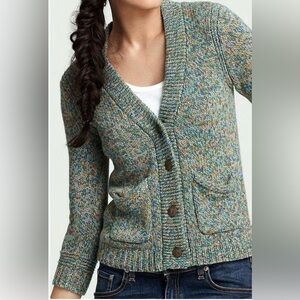 Rag & Bone Marled Knit Vneck Cardigan Button Cotton/Wool/ Cashmere Blend-
S- EUC